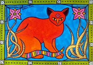 Cats of Karavella Blog Featuring Indian Cat With Lilies