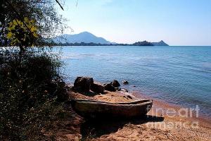 Featured Carved Boat at Lake Malawi 01 Photograph by Dora Hathazi Mendes