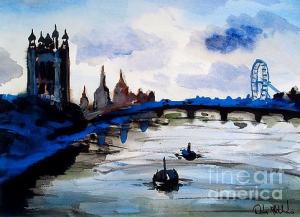 Featured London Blue painting by Dora Hathazi Mendes
