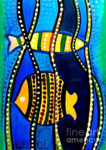 Featured Fishes and Seaweed - Art by Dora Hathazi Mendes
