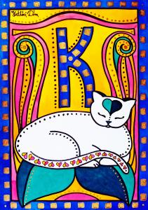 Featured 3 times Peace and Love Cat Art by Dora Hathazi Mendes